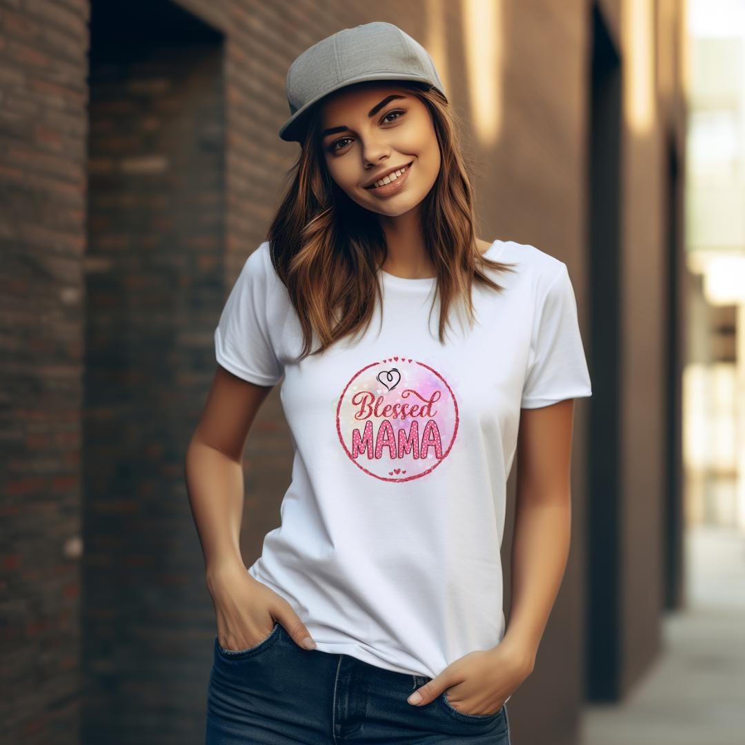 Blessed Mama Personalized, Custom Unisex Family T-Shirt, Short Sleeve Tee, Graphic Printed Top