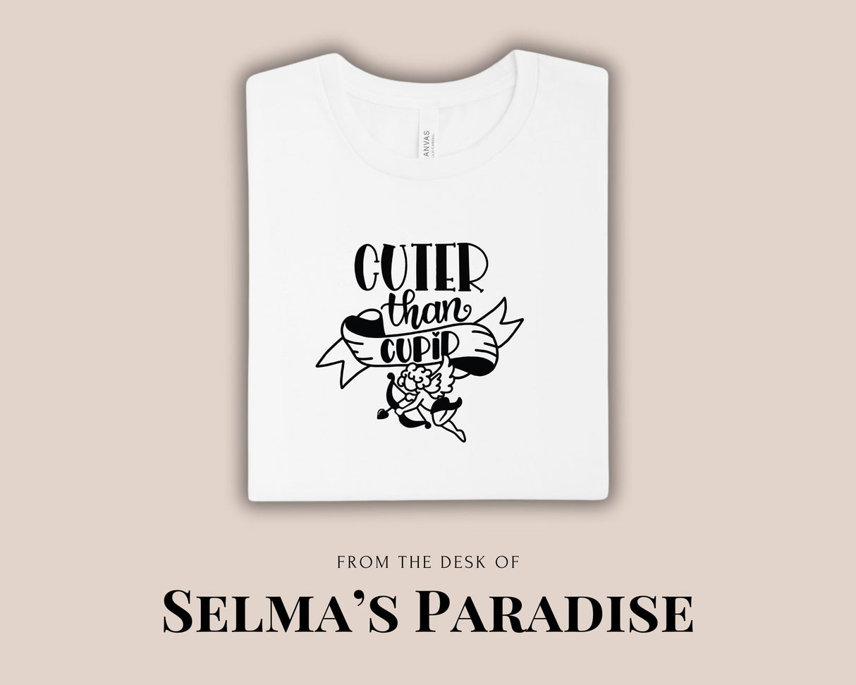 Kids Valentine Shirt, Trendy custom tshirt, Girls shirt, Birthday Gift, holiday Gift, Cutter than cupid Design, Unisex Tshirts, DTF images