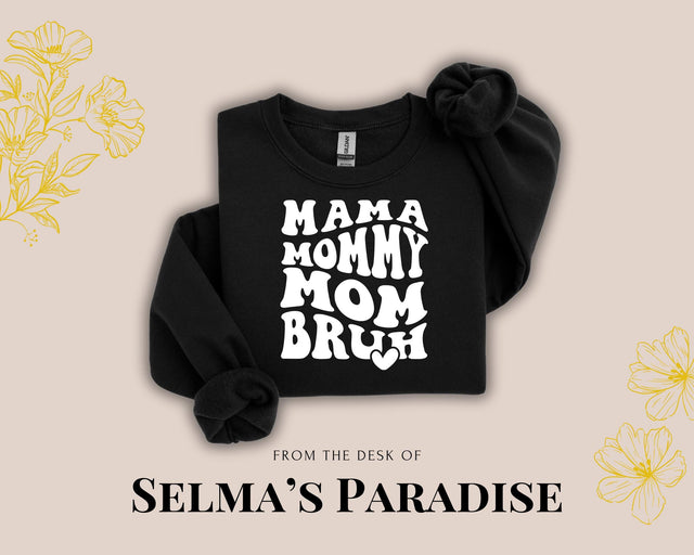 Personalized Mama Sweatshirt: Custom Text Trendy Crewneck
