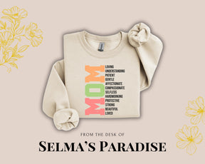 Mom Loving Sweatshirt Custom Text Unisex Crewneck Vintage Style Personalized Long Sleeve Sweater