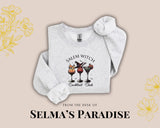 Pumpkin Design Halloween Sweatshirt Unisex Fall Long Sleeve Witchy Wine Graphic Cozy Top