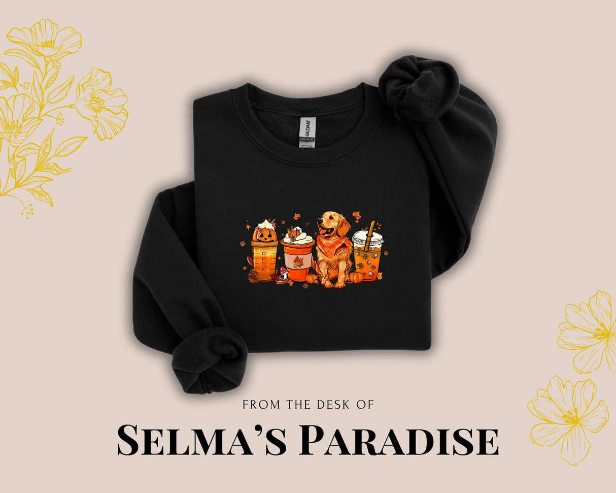 Pumpkin Spice Coffee Dog Sweatshirt: Unisex Fall Pullover