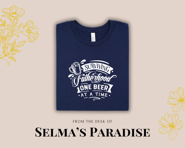 Surviving Fatherhood Beer T-Shirt: Personalized Dad Graphic Tee