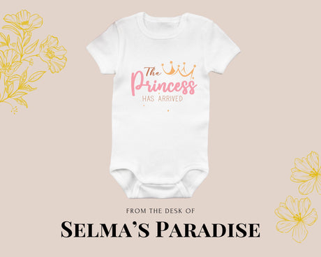 The Princess has arrive Design Onesie, Personalized Bodysuit, Custom Baby Onesie, Personalized Onesie, Custom for Baby, Baby Shower Onesie,