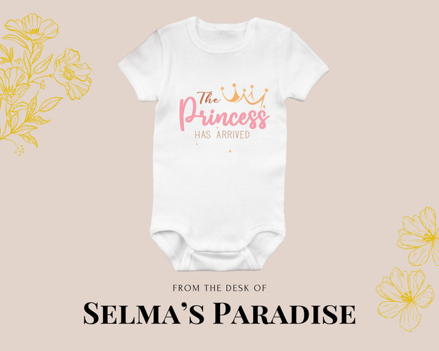 The Princess has arrive Design Onesie, Personalized Bodysuit, Custom Baby Onesie, Personalized Onesie, Custom for Baby, Baby Shower Onesie,