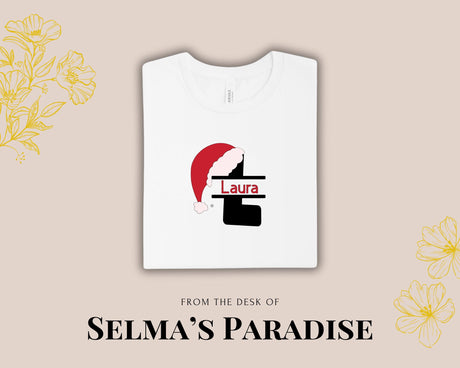 Santa Hat with Name Design, Christmas Design, His or Hers Design, Any Occasion Gift