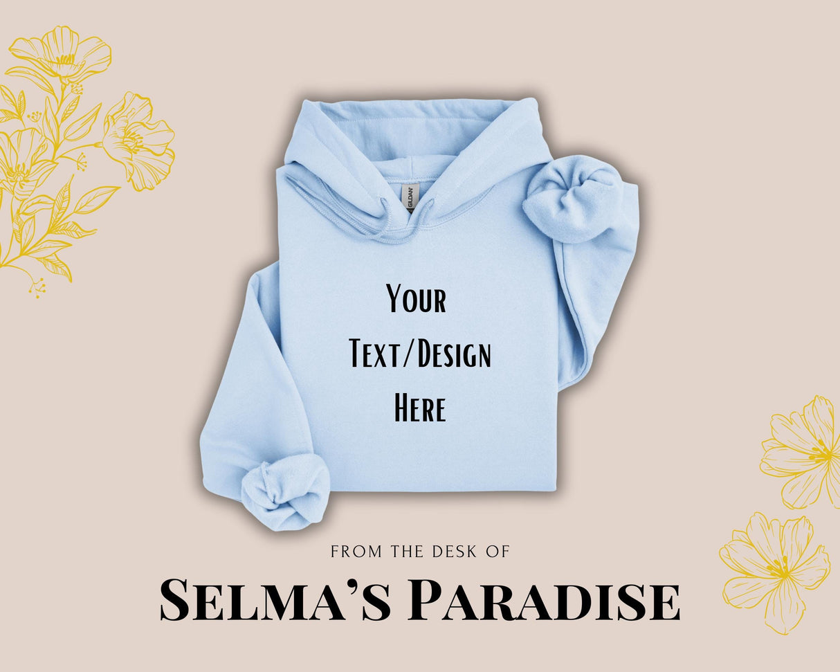 Personalized Text Hoodie: Custom Unisex Cotton-Blend Pullover