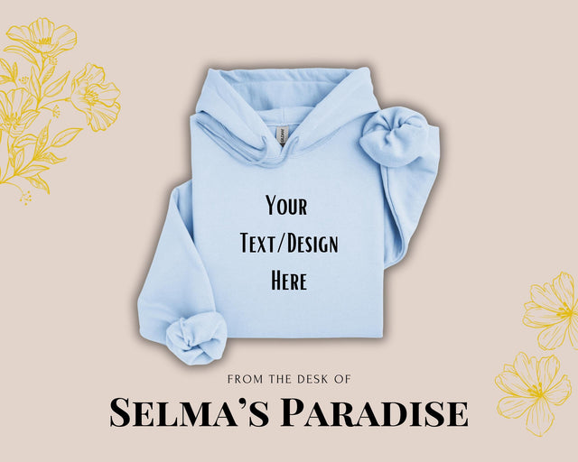 Personalized Text Hoodie: Custom Unisex Cotton-Blend Pullover
