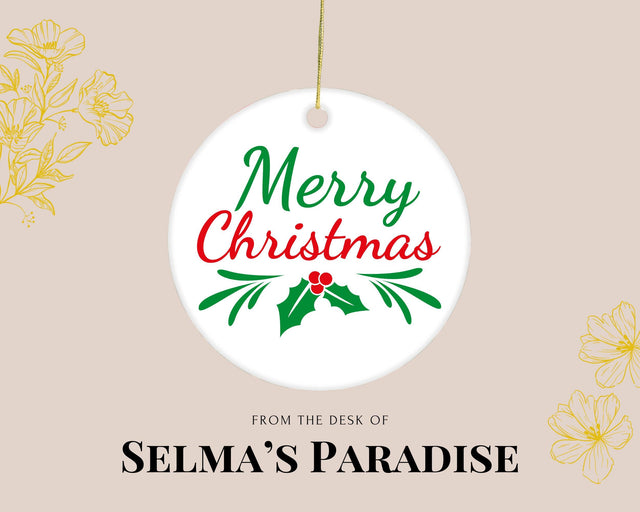 Personalized Ceramic Christmas | Custom Holiday Decoration Ornament | Minimalist Decor Modern Farmhouse O