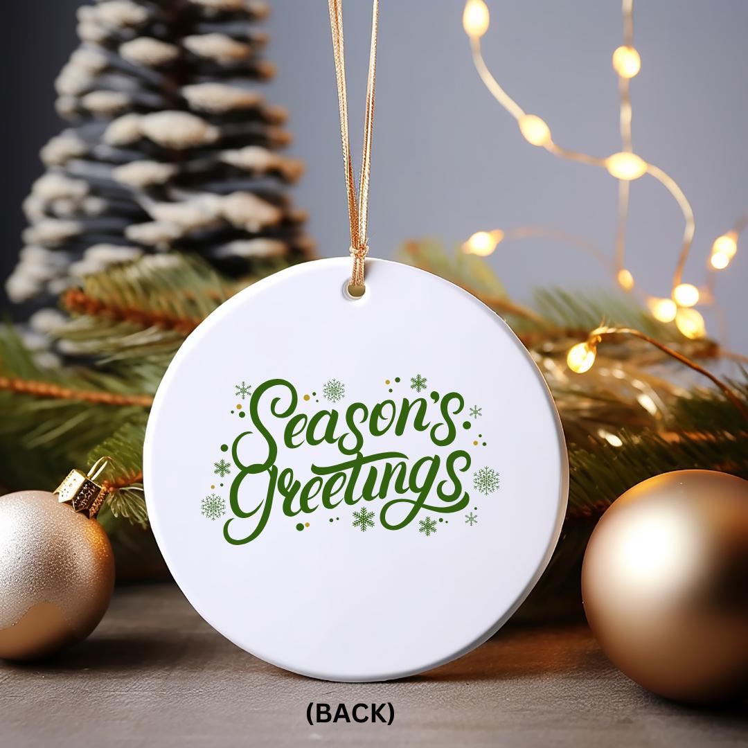 Christmas Ornament, Christmas Gift, Personalized Ornament, Personalized Christmas Ornament,Season Greetings,Custom Ornament,Ceramic Ornament