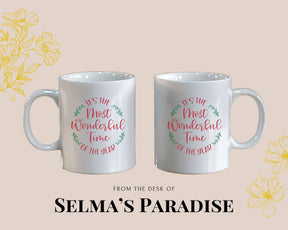 Time Christmas Mug, Personalized Coffee Ceramic, Custom Kitchen Decor, Handmade Gift