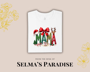 Mama Claus Design T-Shirt, Custom Christmas TShirt, Short Sleeve Tee, Graphics Printed Holiday