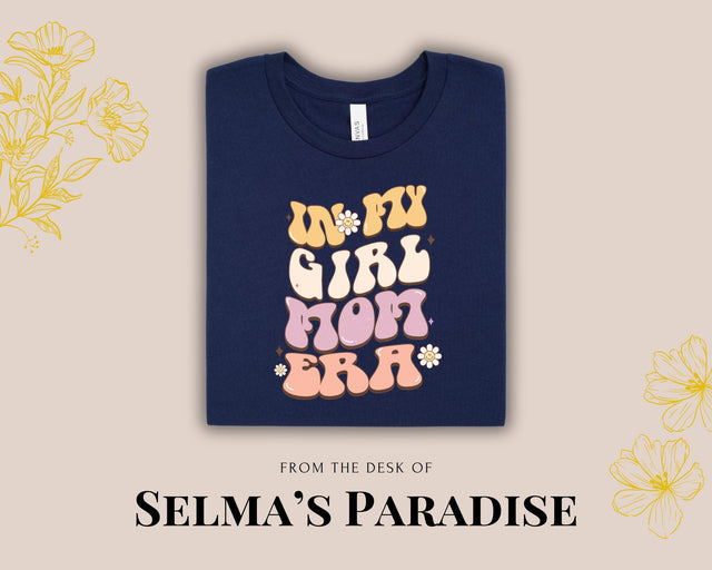 Retro Floral Mama & Butterflies Art Design , Personalized, Oversized, Unisex Custom T-Shirt, Graphic Tee