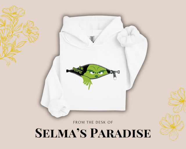 Eww People Grinch Design, White Hoodie, Christmas Design, Unisex Hoodie