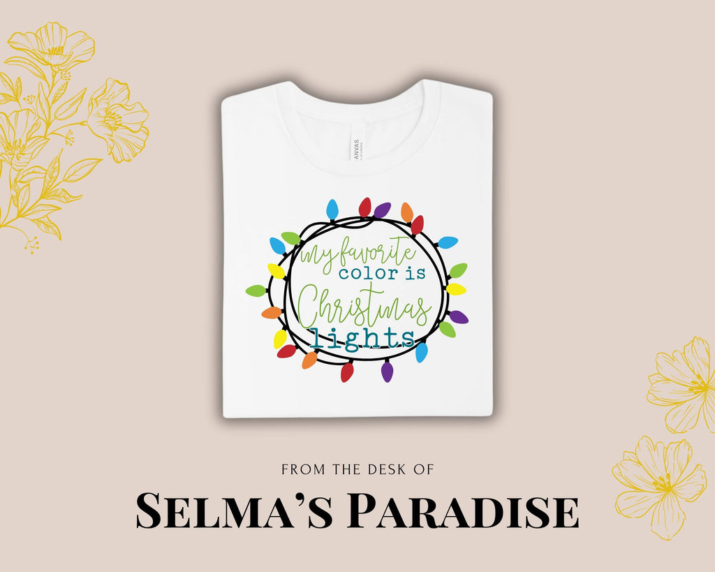 Christmas Design, Personalized Shirt, Custom Unisex T-shirst for Mommys, Nanas, Grandmas, HolidayTshirts, Christmas Lights Design