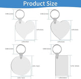 Blank MDF Key-chain Double-Sided Sublimation Key-chains with Key Rings for Custom Gifts & Crafts (Square, Rectangle, Round, Heart)