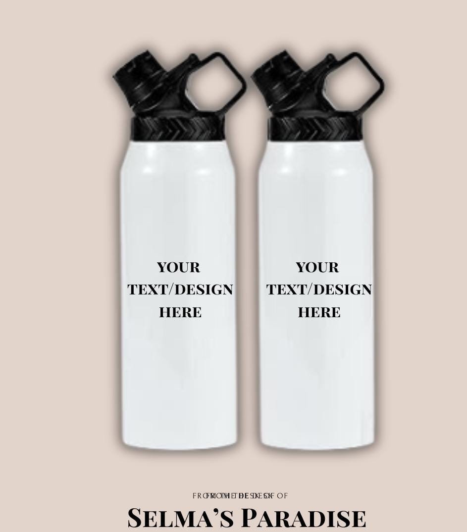 Water Bottle Blanks in Bulk Stainless Steel Insulated Sports Tumblers with Lid, Coaster & Gift Box Polymer Coated Heat Transfer Bottles 32oz