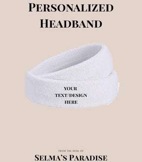 Personalized Embroidered Moisture Wicking Terry Cloth Sports Headband | Custom Athletic Sweatband for Running, Gym, Fitness & Team Sports