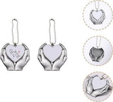 Blank Angel Wing Heart Pendant Car Rear-view Mirror Charm, Heat Transfer Pendant Blank for Personalized Gifts & Memorial Keepsakes