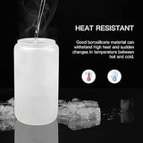 16oz Frosted Glass Tumbler with Bamboo Lid & Straw – Sublimation Beer Can Glass Blank for Iced Coffee, Juice, or Custom Drinkware