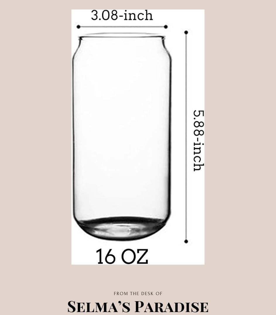 16oz Frosted Glass Tumbler with Bamboo Lid & Straw – Sublimation Beer Can Glass Blank for Iced Coffee, Juice, or Custom Drinkware