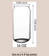 16oz Frosted Glass Tumbler with Bamboo Lid & Straw – Sublimation Beer Can Glass Blank for Iced Coffee, Juice, or Custom Drinkware