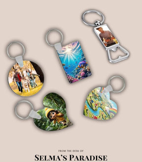 Blank MDF Key-chain Double-Sided Sublimation Key-chains with Key Rings for Custom Gifts & Crafts (Square, Rectangle, Round, Heart)