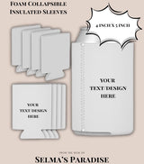 Can Coolers – Foam Collapsible Insulated Sleeves for Beer, Soda and Water Bottles Vinyl Blanks for, Parties and Wedding Favors