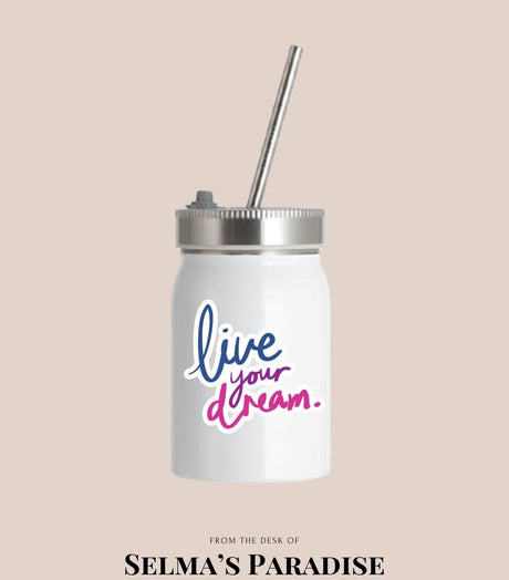 17oz Sublimation Mason Jar Tumbler – White Stainless Steel Wide Mouth Mug with Lid & Metal Straw | PYD Life Blanks