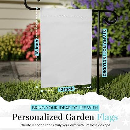 Blank Garden Flags – 12x18in Double-Sided 3-Layer Polyester Banners for Sublimation or Vinyl, DIY Outdoor Lawn Flag Ready for Printing