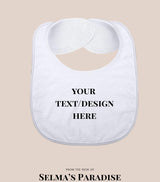 White Baby Bibs – Washable & Reusable Fabric Decorating, Embroidery, Vinyl, or Sublimation | Soft Infant Bib Blanks