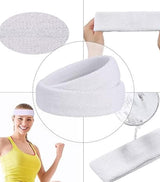Sports Headbands for Men & Women Moisture Wicking Terry Cloth Sweatbands Running, Basketball, Yoga, Tennis, Gym Workouts