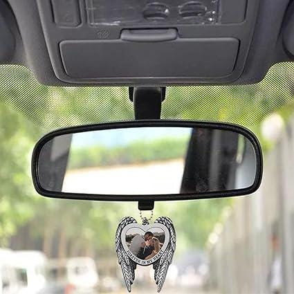 Blank Angel Wing Heart Pendant Car Rear-view Mirror Charm, Heat Transfer Pendant Blank for Personalized Gifts & Memorial Keepsakes