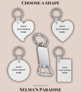Blank MDF Key-chain Double-Sided Sublimation Key-chains with Key Rings for Custom Gifts & Crafts (Square, Rectangle, Round, Heart)