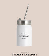 17oz Sublimation Mason Jar Tumbler – White Stainless Steel Wide Mouth Mug with Lid & Metal Straw | PYD Life Blanks