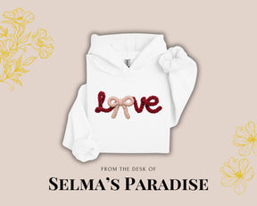 Love Bow Hoodie | Valentine’s Day Hoodie | Cute Love Sweatshirt | Romantic Unisex Hoodie | Valentine Gift for Her