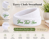 Personalized Embroidered Moisture Wicking Terry Cloth Sports Headband | Custom Athletic Sweatband for Running, Gym, Fitness & Team Sports