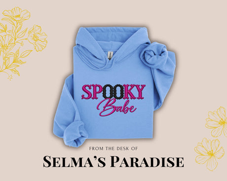 Spooky Babe Hoodie | Cute Halloween Sweatshirt | Girly Spooky Season Hoodie | Halloween Shirt for Women | Fall Graphic Hoodie