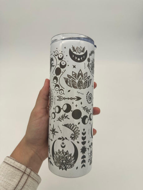 Celestial Moon Phase Tumbler | Mystical Lotus Travel Cup | Boho Spiritual Tumbler | Witchy Celestial Cup | Gift for Her