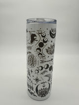 Celestial Moon Phase Tumbler | Mystical Lotus Travel Cup | Boho Spiritual Tumbler | Witchy Celestial Cup | Gift for Her