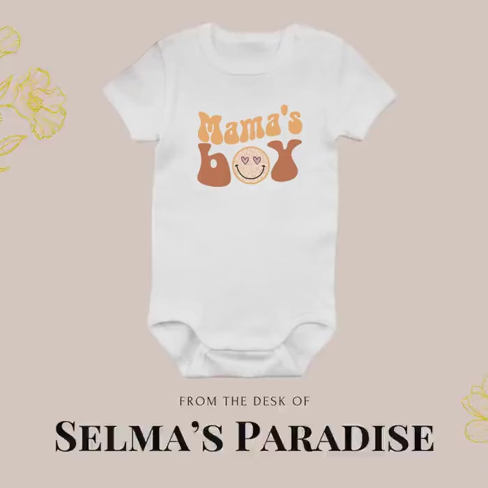 Mama's Boy Onesie: Personalized Baby Bodysuit, Custom Text