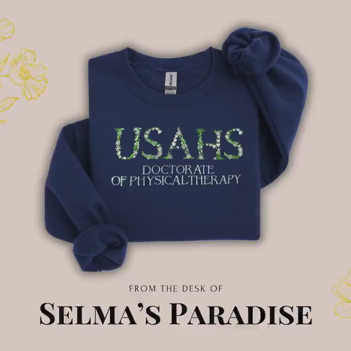 Personalized Embroidered Floral Crew-Neck Sweatshirt, NSU Psychology Long Sleeve College Sweater, Unisex Casual Pullover