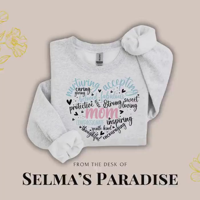 Personalized Mom Sweatshirt: Custom Text Design, Unisex Crewneck
