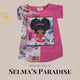 Girls Pink Outfit: Doll Design Shirt & Stretchy Tights