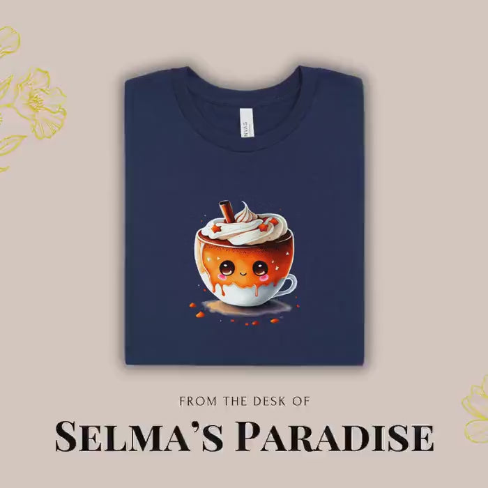Personalized Coffee Lover T-Shirt, Kawaii Drink, Unisex Soft Tee
