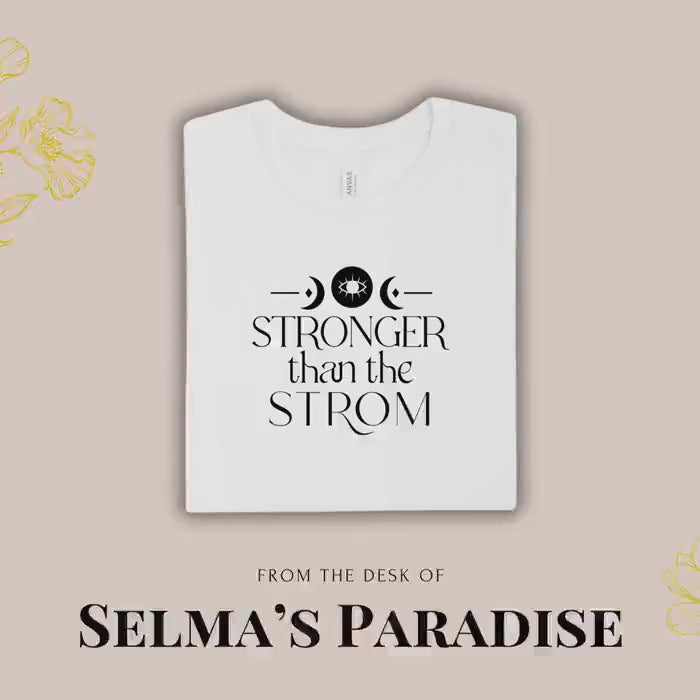 Stronger Than the Storm T-shirt, Personalized Oversized Unisex Tee, Short Sleeve Custom, Stylish Casual Graphic
