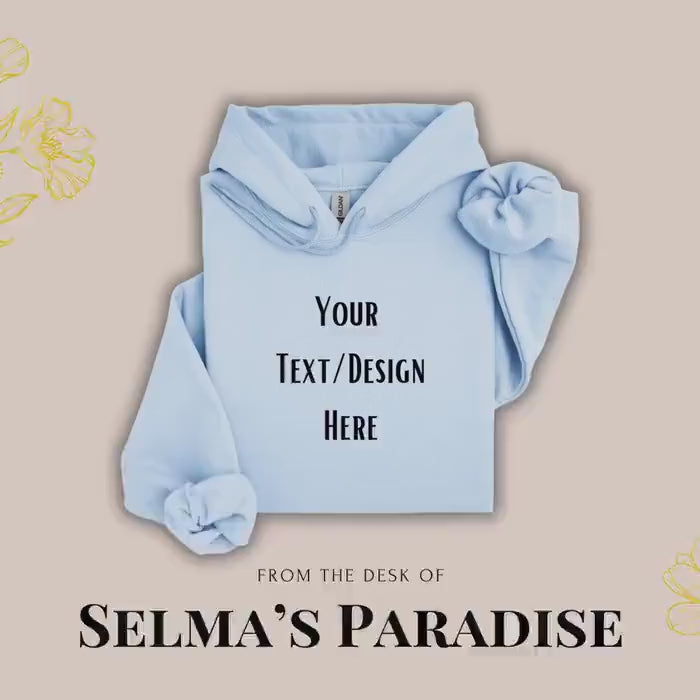 Personalized Text Hoodie: Custom Unisex Cotton-Blend Pullover