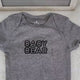 Baby Bear Onesie: Gray Cotton Bodysuit, 6 Month Size