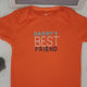 Daddy's Friend Onesie, 6 Month Boy, Orange Cotton Bodysuit