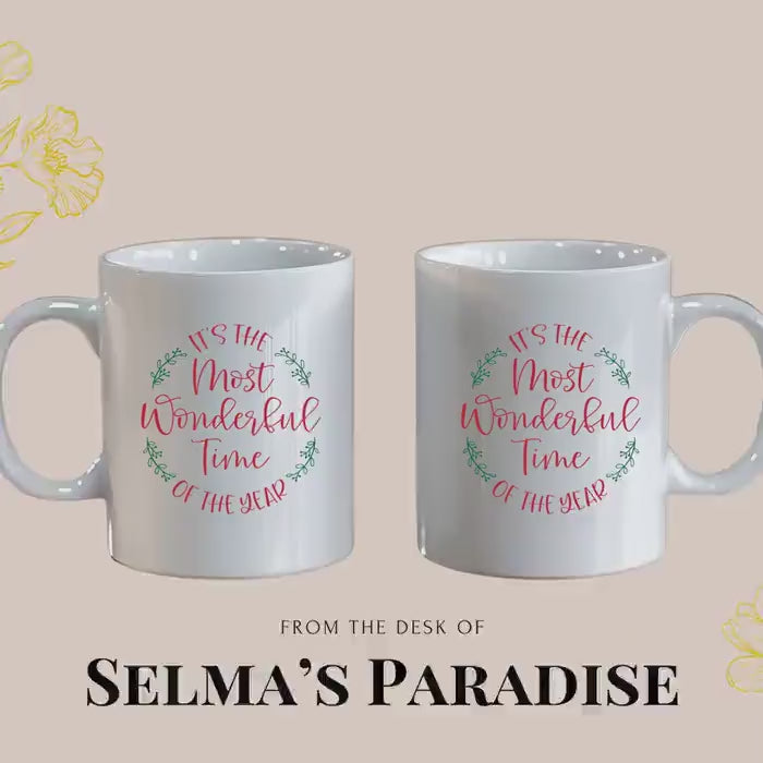 Time Christmas Mug, Personalized Coffee Ceramic, Custom Kitchen Decor, Handmade Gift